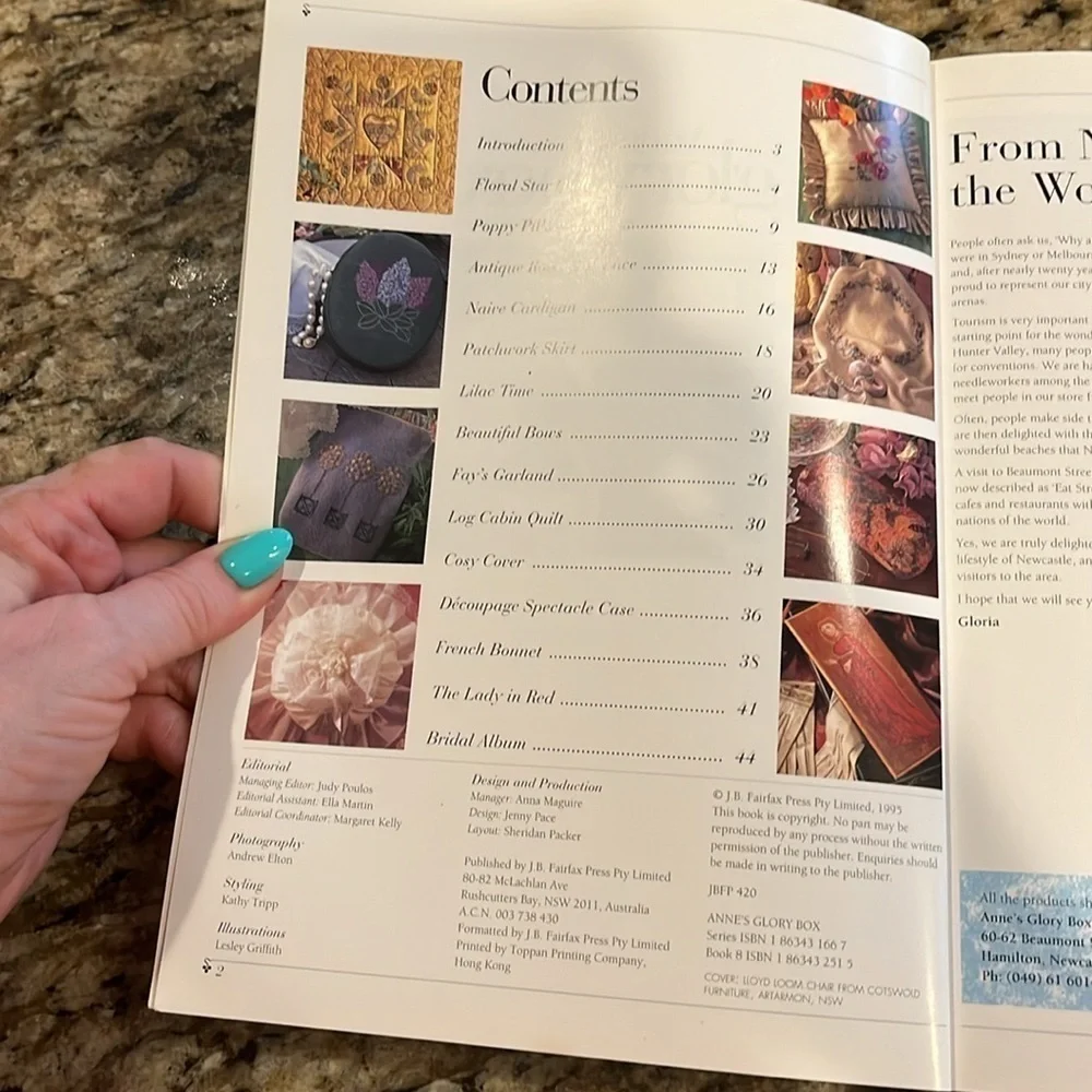 5 Issues of “Anne’s Glory Box” Australian Craft Needlework Vol 6,7,8.10.11 1996
